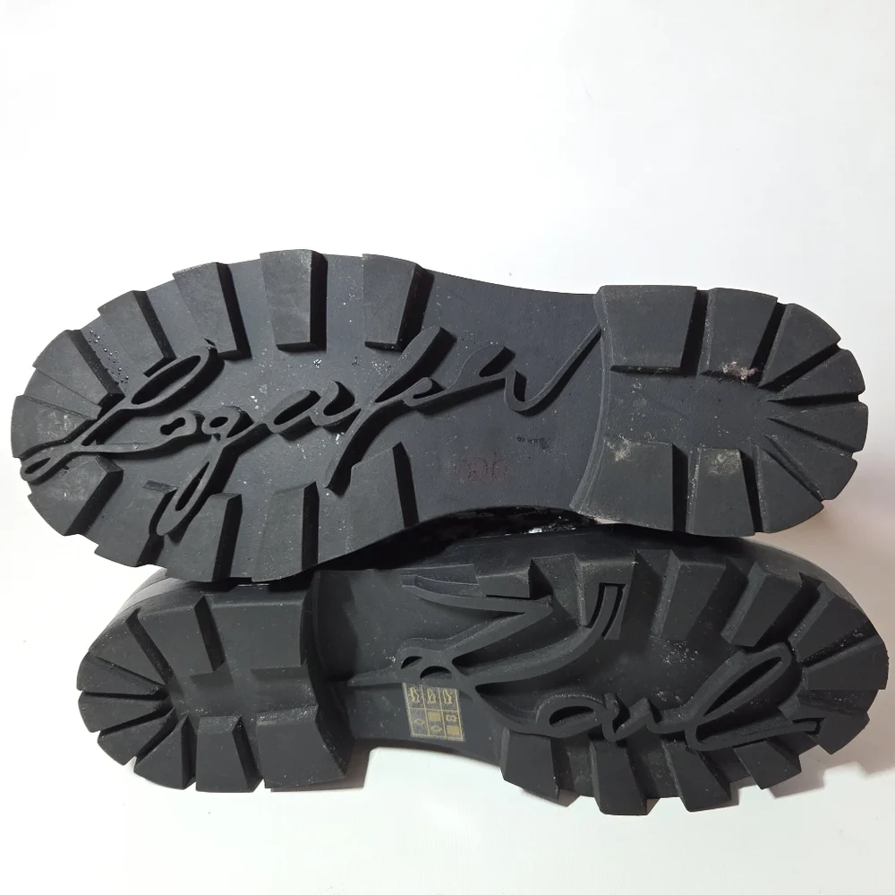 Karl Lagerfeld Paris Mela Everyday Patent Leather Houndstooth Combat Boot 7.5 - Picture 15 of 15